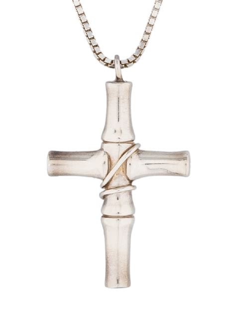 gucci necklace bamboo cross pendant|Gucci pendant necklace unisex.